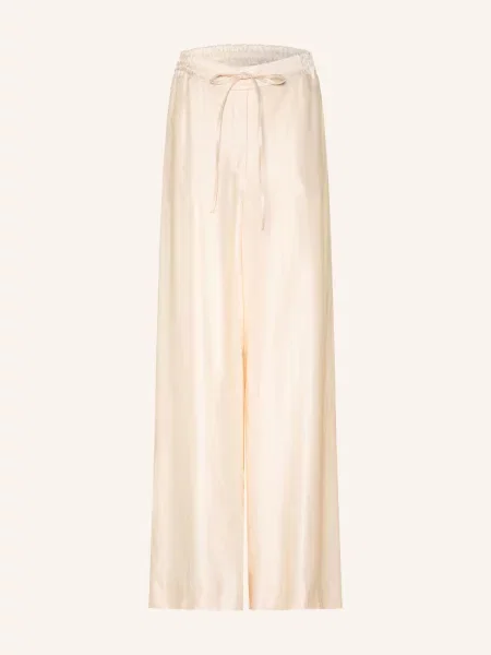 Claudie Pierlot Spodnie Satynowe beige beżowe