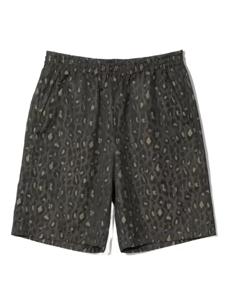 Pantaloni scurți Needles cu imagine cu model leopard gri