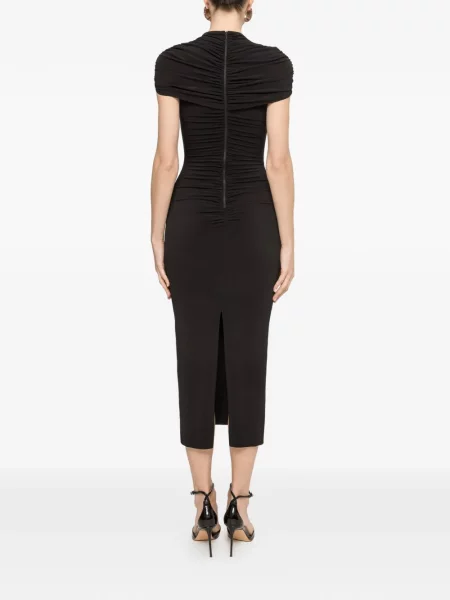 Rochie midi Nissa cu volane negru