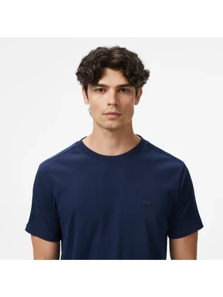 Lacoste T-Shirt Z Okrągłym Dekoltem Oversize granatowy