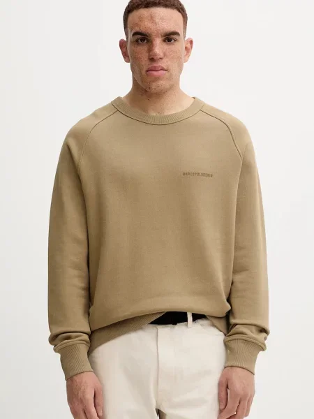 Bombažen pulover Marc O'Polo zelena