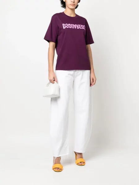 Raštuotas marškinėliai Dsquared2 violetinė
