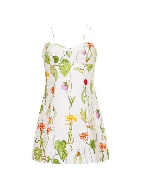 Rochie mini Cara Cara cu model floral cu imagine alb