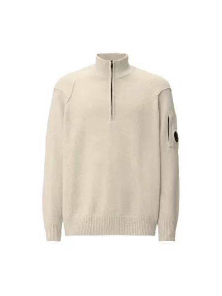 Sweter C.p. Company z kołnierzem biały