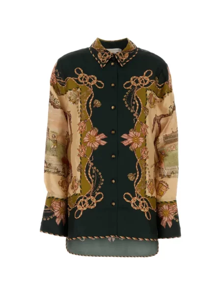 Cămașă Zimmermann din țesătură twill verde