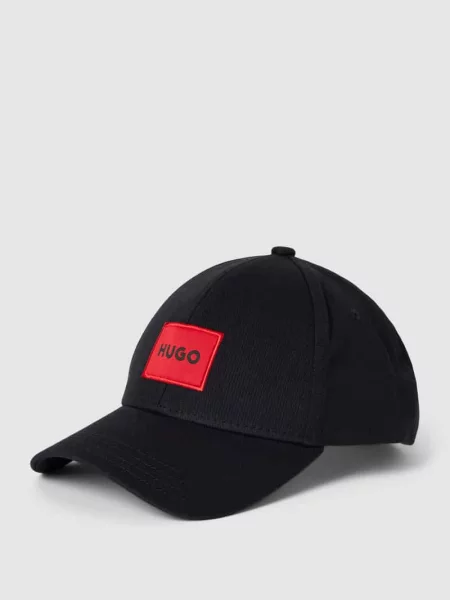 Czapka z daszkiem i naszywką z logo Hugo czarna