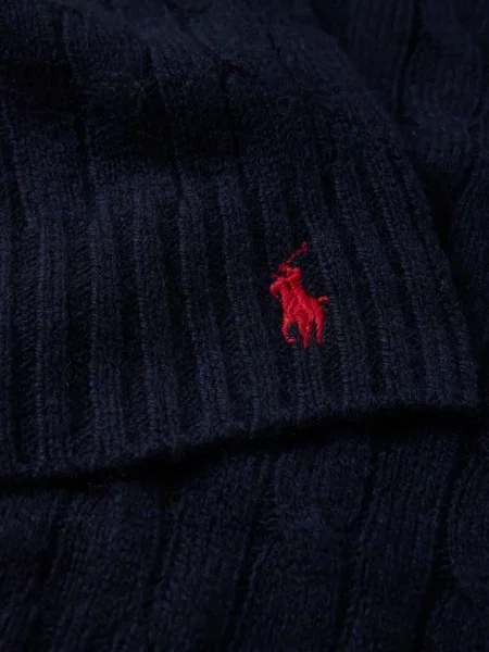 Polo Ralph Lauren szalik wełniany gładki granatowy