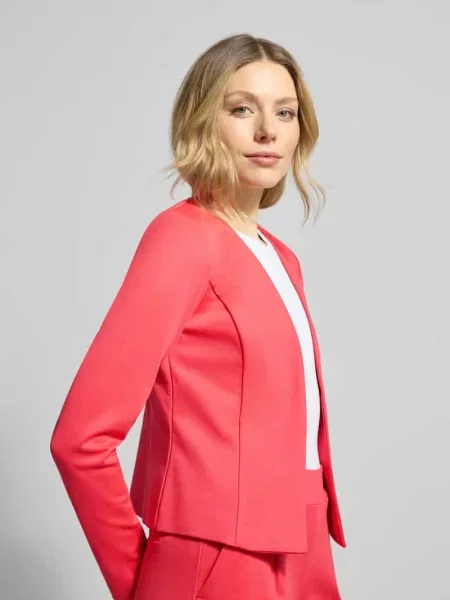 Marynarka w kroju slim fit o otwartym fasonie model KATE' Ichi różowa