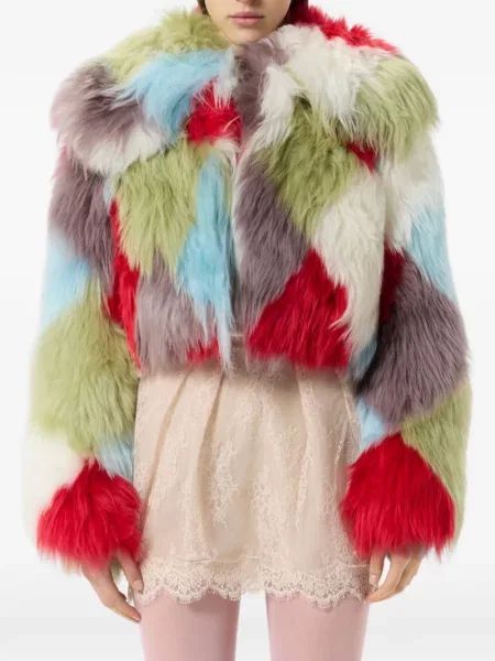 Geacă Blumarine cu blană alb