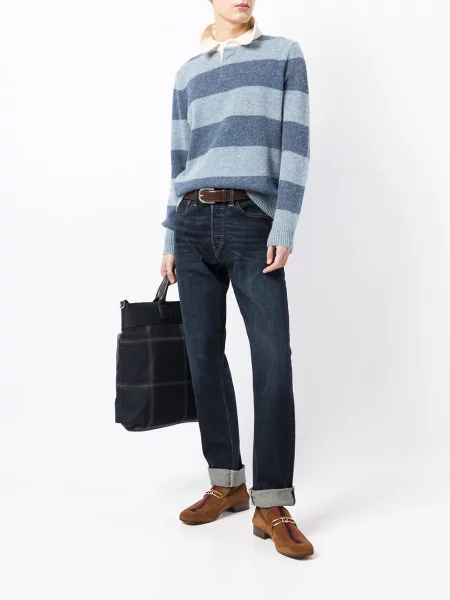 Haftowane długie jeansy Polo Ralph Lauren ze stretchu szare