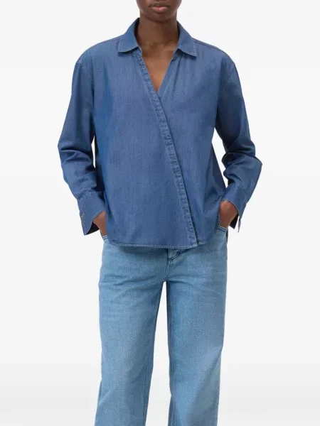 Gulerat cămașă Closed asimetrică albastru