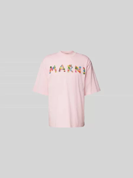 T-shirt z nadrukiem z logo Marni różowa