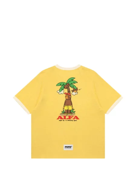 Tricou Aape By A Bathing Ape cu imagine galben