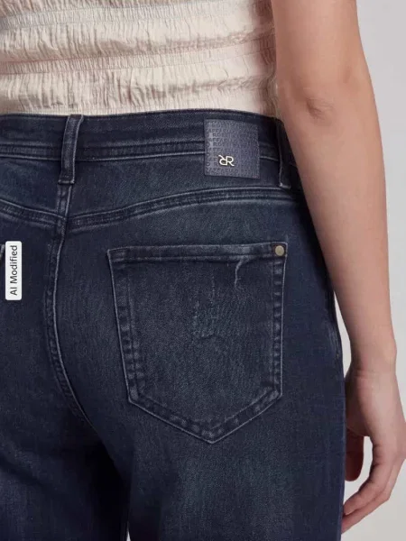 Jeansy barrel z mieszanka bawełny model HANNI Raffaello Rossi granatowe