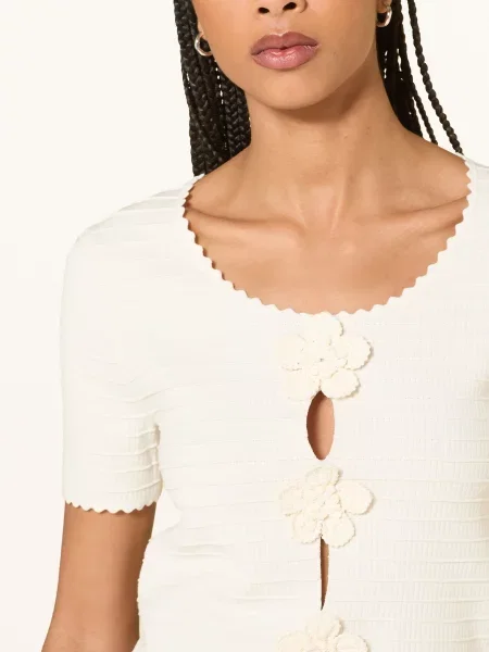 Claudie Pierlot Dzianinowa Koszulka Z Wycięciami weiss