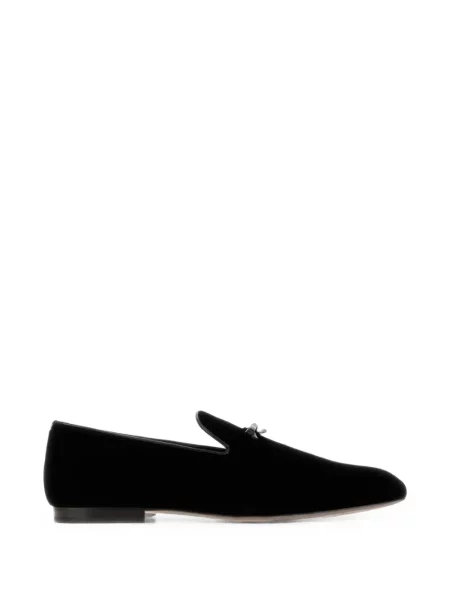 Pantofi loafer Tom Ford cu funde de catifea negru