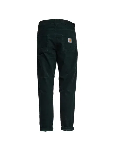 Samt hlače Carhartt Wip dizajn s pet džepova zelena