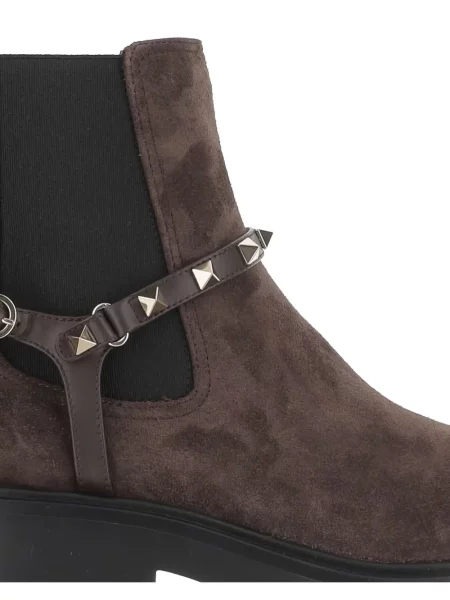 Botine chelsea Valentino Garavani cu tepi maro