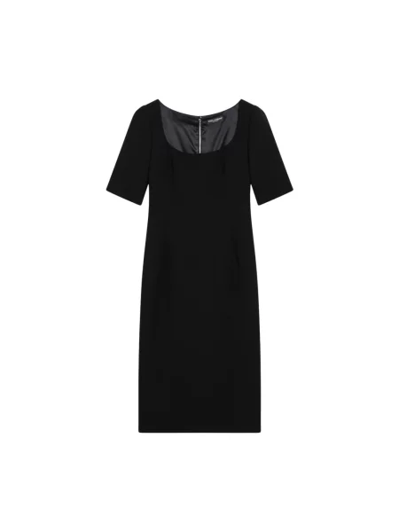 Sukienka Dolce And Gabbana wełniana czarna