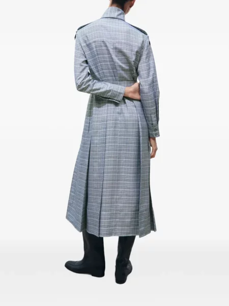 Жакардова рокля тип риза Tory Burch връзки сиво