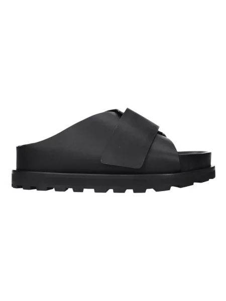 Klapki Jil Sander skórzane czarne