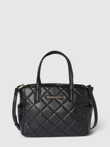 Lniana torebka Valentino Bags czarna