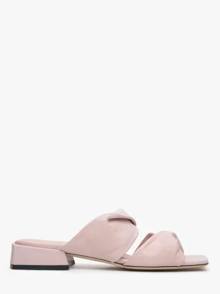 Кожаные шлепанцы Evaluna розовые