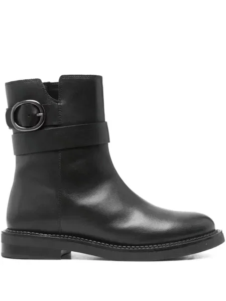 Botine Geox din piele cu cataramă negru