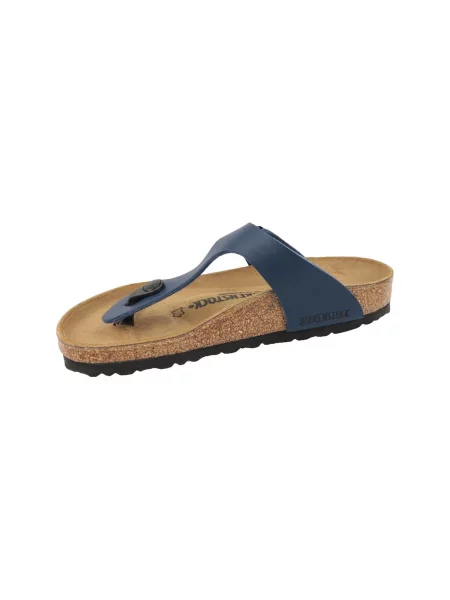 Papuci Birkenstock cu toc plat albastru