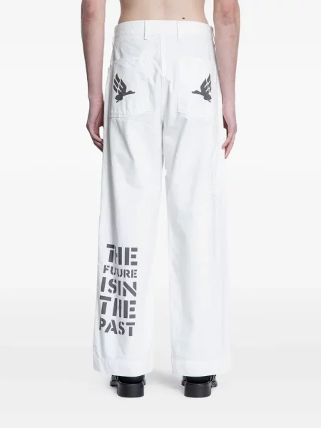 Pantaloni Human Made cu imagine alb