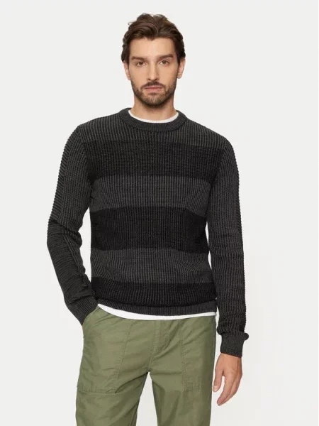 JACK & JONES Megztinis Hugo tamsiai pilka juoda