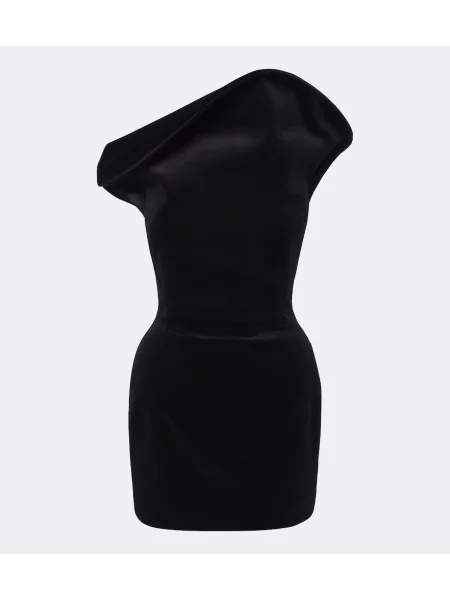 Rochie Magda Butrym de catifea asimetrică negru