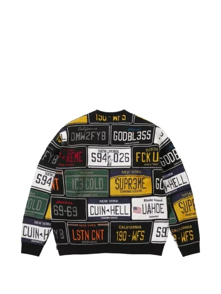 Pulover Supreme cu imagine negru