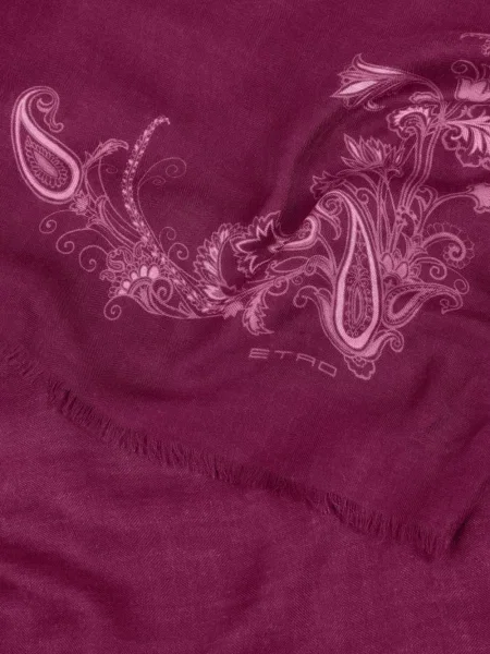 Κασκόλ Etro κασμίρ με σχέδιο paisley μωβ
