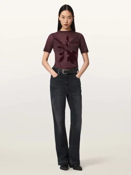 Футболка All Saints Athea модал червоний