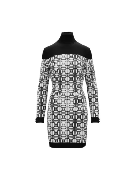 Sukienka Elisabetta Franchi z logo czarna