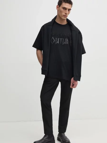 Versace Jeans Couture bluza z kapturem z aplikacją czarny