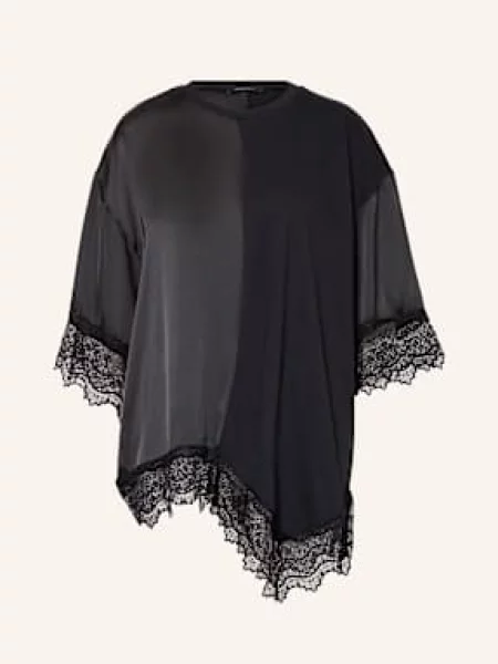 Allsaints Bluzka Lenny Z Mieszanki Materiałów schwarz czarna