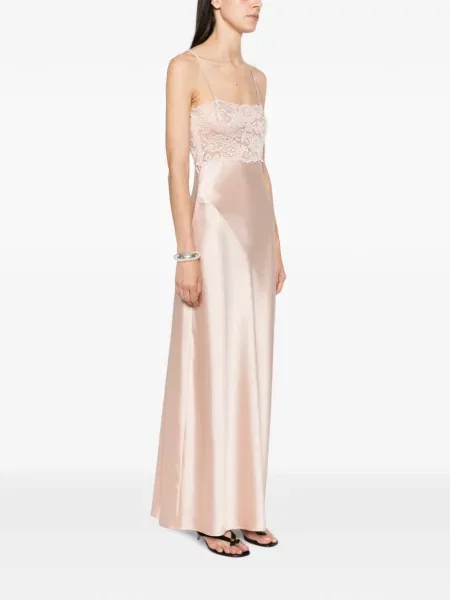 Rochie maxi Aya Muse din dantelă roz