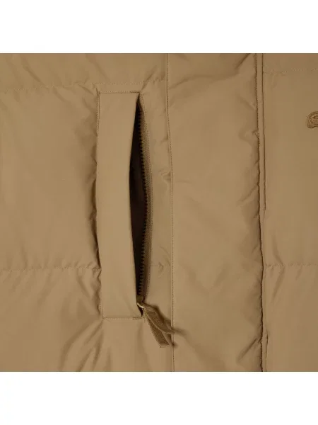 Lacoste Kurtka Puchowa Z Odpinanym Kapturem Midi brązowa