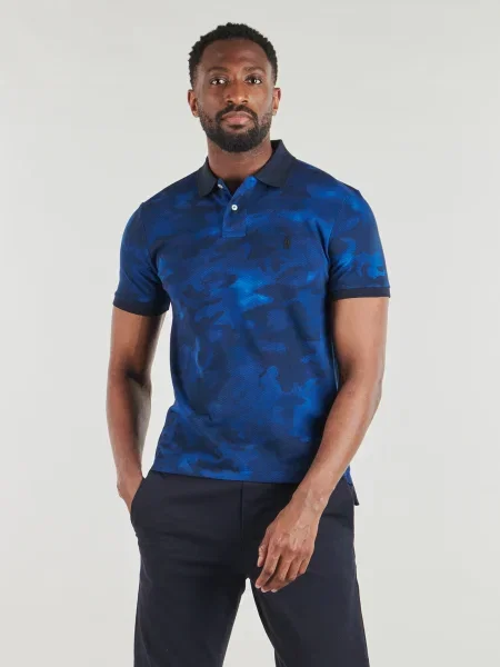 Maskáčový polokošeľa Polo Ralph Lauren modrá