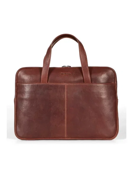 Torba na laptopa Howard London skórzana brązowa