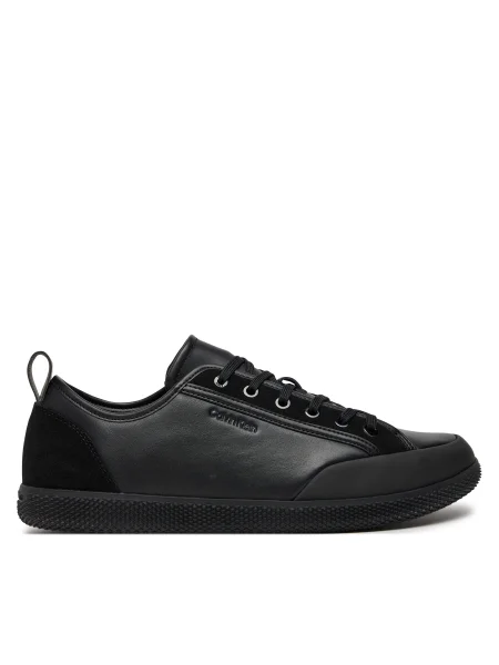 Кожени маратонки Calvin Klein LOW TOP LACE UP черно