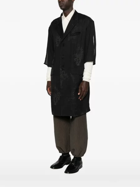 Μικρός παλτό Yohji Yamamoto ζακάρ μαύρο