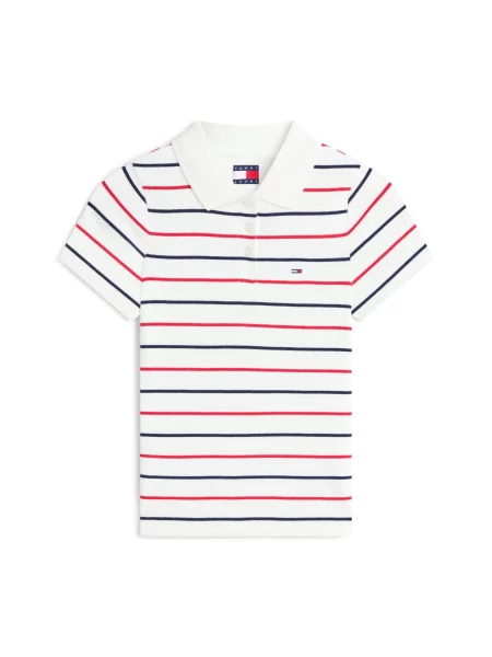 Tommy Jeans Tricou bleumarin / purpuriu alb