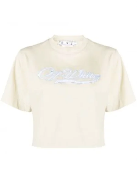 Decupat tricou Off-white cu imagine