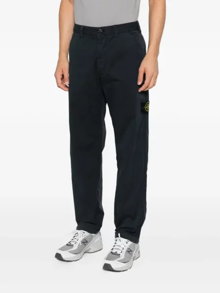 Pantaloni Stone Island cu strasuri albastru