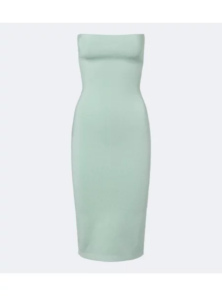 Rochie midi Jacquemus fără bretele verde