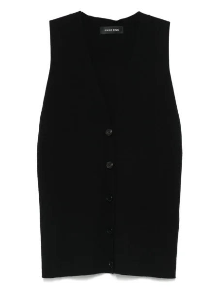 Vestă Anine Bing de mătase negru