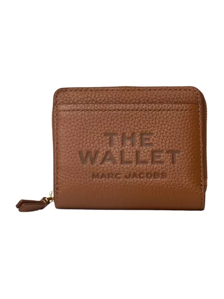 Kompaktowy portfel Marc Jacobs skórzany brązowy